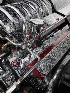 under the hood of a car