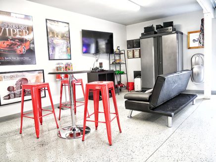 A furnished garage