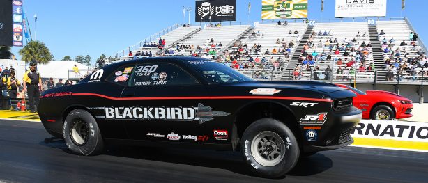 Geoff Turk racing his Challenger Drag Pak