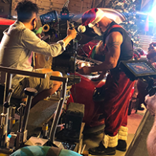 Shooting the Dodge holiday commercial showing Bill Goldberg