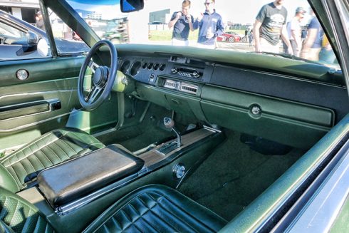 green car interior