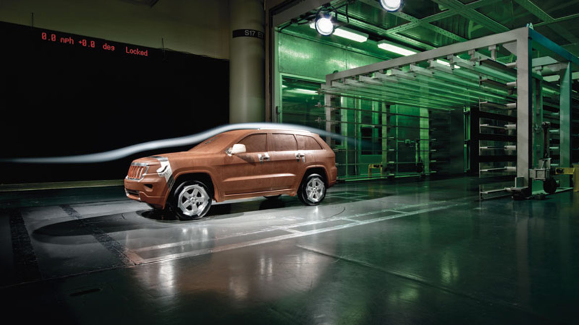 dodge vehicle in wind tunnel