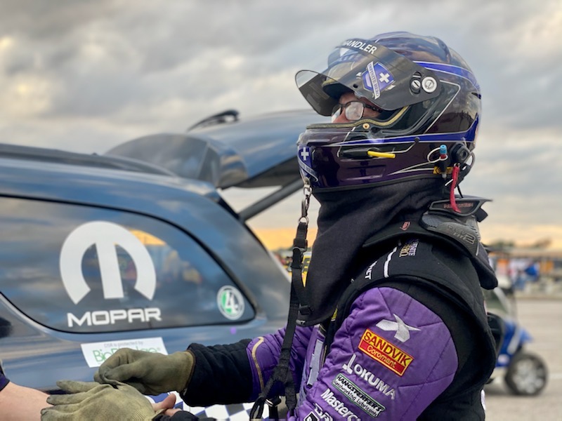 Jack Beckman suiting up to race