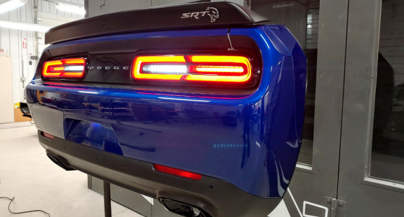 Challenger SRT rear end wall hanging