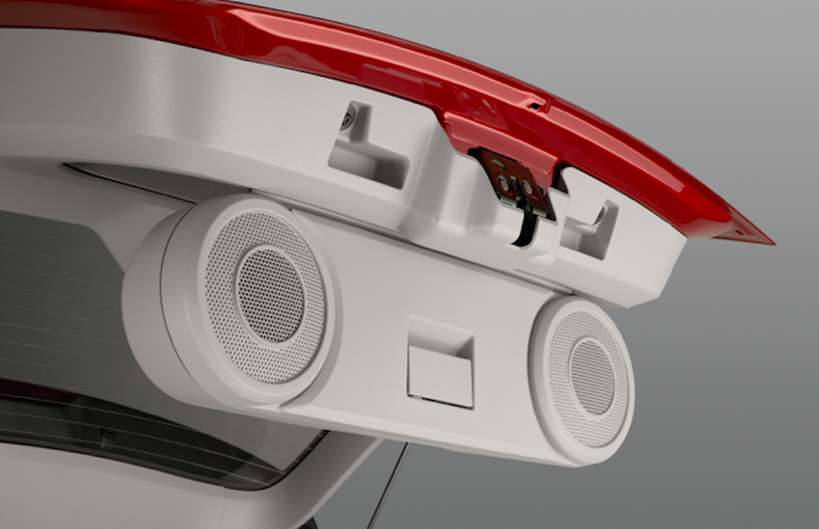 Trunk speakers in a Dodge Caliber