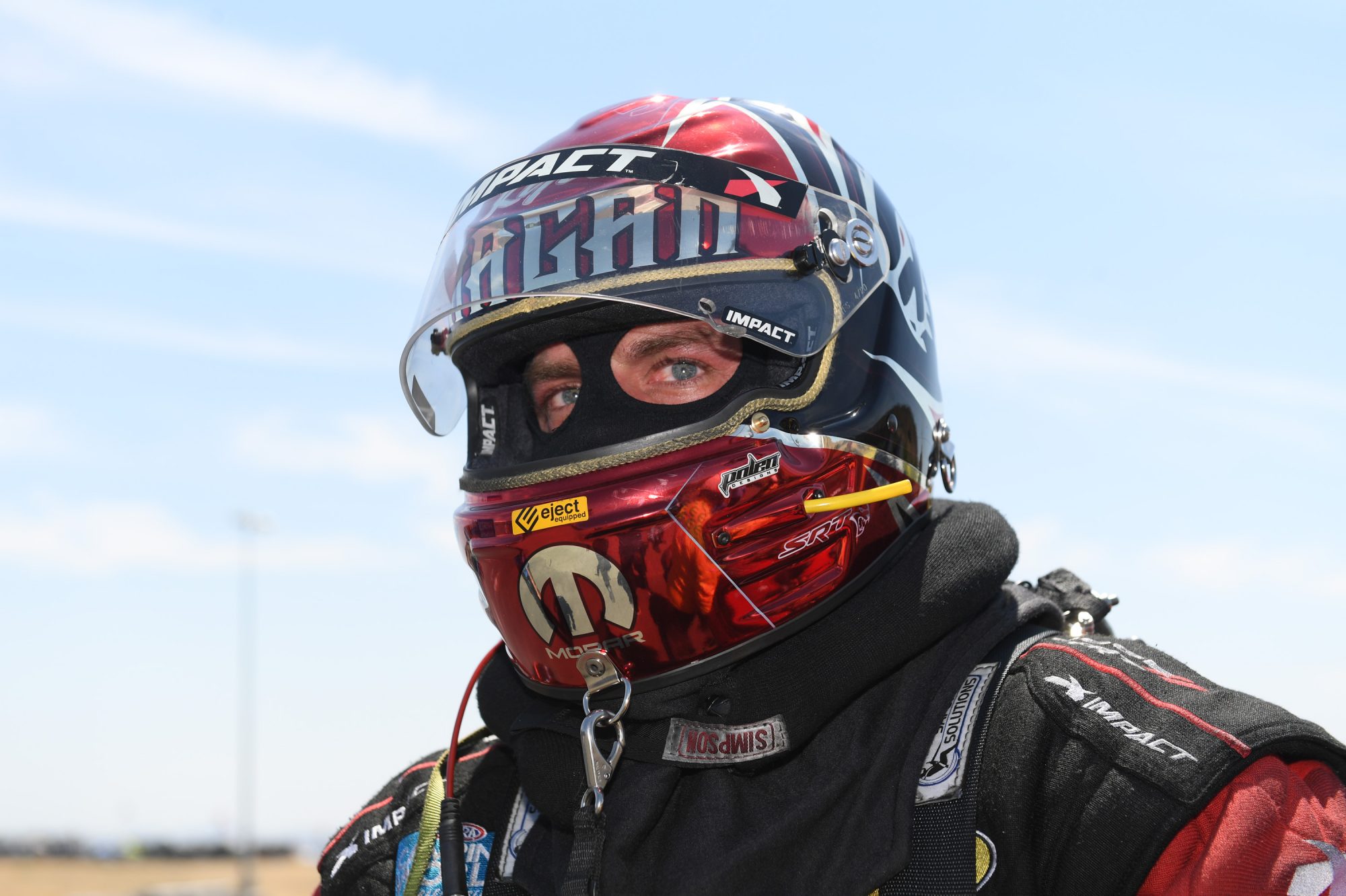 Matt Hagan in his racing suit