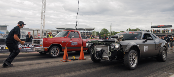 garrett reed and morgan evans ready to race at roadkill nights powered by dodge 2024.