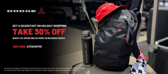 Built to Thrill, Priced to Gift: 30% Off Dodge Merchandise
