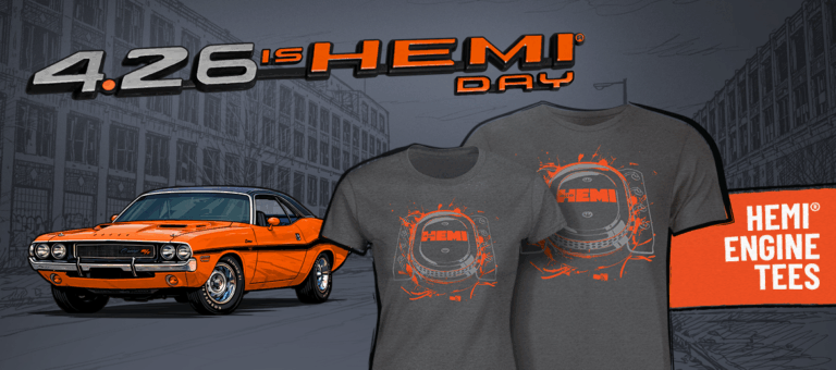 Celebrate HEMI<sup>®</sup> Day with the 2026 Official HEMI Engine T-Shirt image